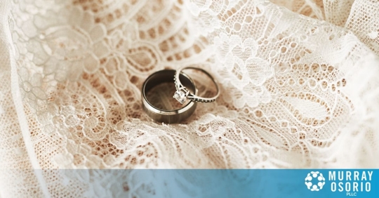Wedding rings on lace